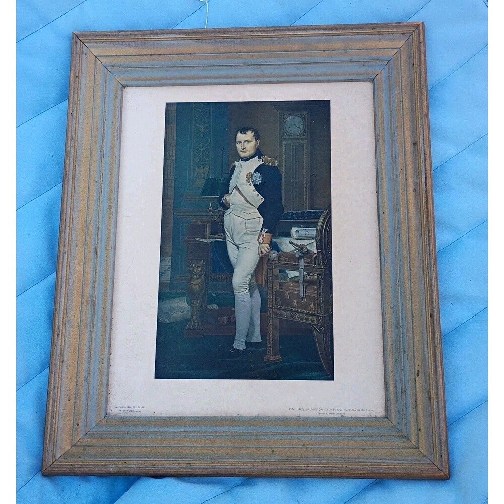 Napoleon in His Study Jacques-Louis David Vintage National Gallery Art Framed